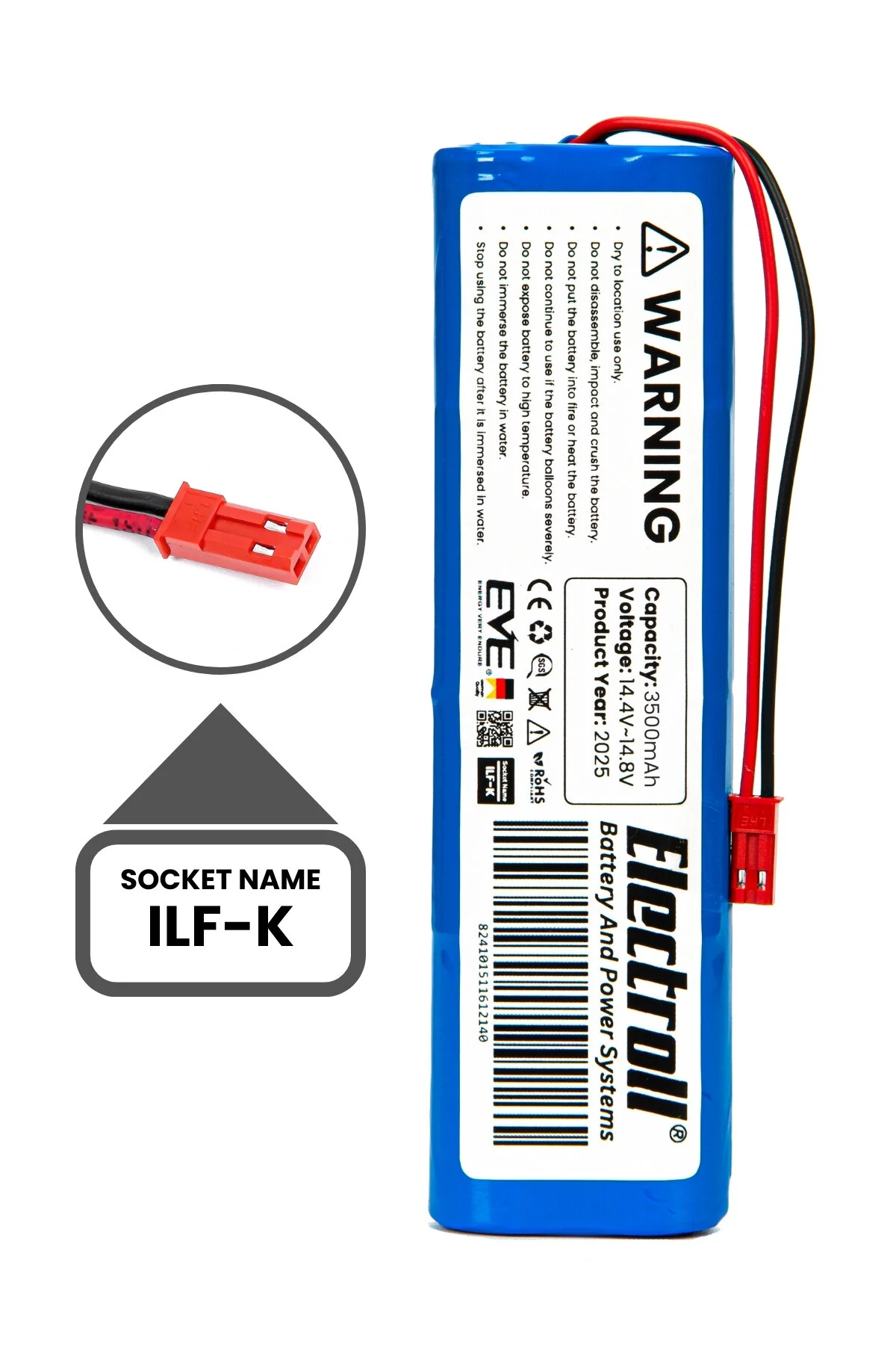 باتری و شارژر جایگزینی جاروبرقی ربات سازگار با ZACO V5X حداکثر ظرفیت 3500MAH ELECTROLL