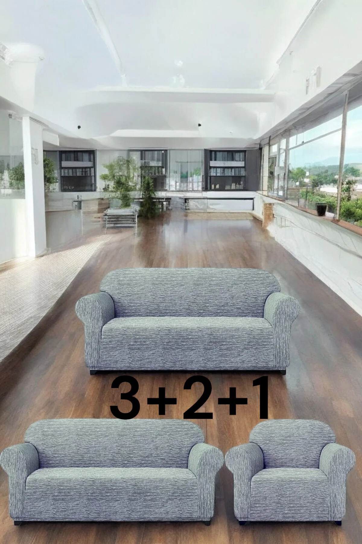 روکش مبل 3+2+1 الگوی ژاكارد تایر صندلی تختخواب روتختی قابل انعطاف Genel Markalar