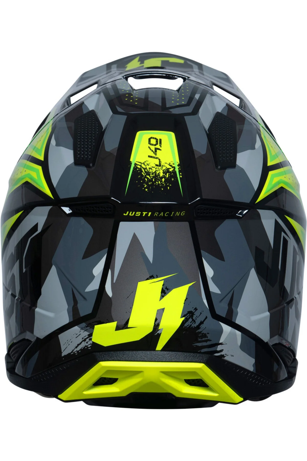 کلاه کاسکت موتورسیکلت مشکی ایمنی 1 J40 FLASH MOTOCROS JUST