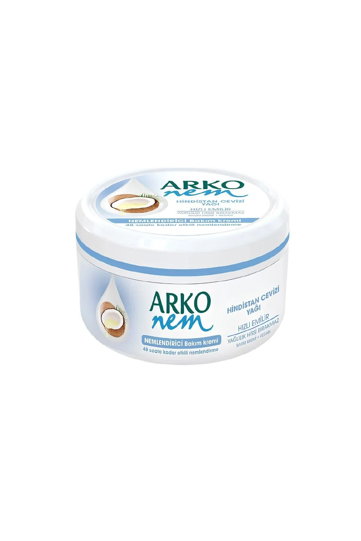 کرم بدن روغن نارگیل نم 300 میل وگان نیو Arko