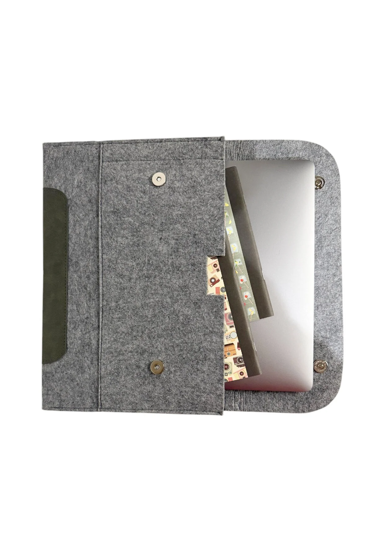 کاور تبلت 11 12 13 14 15 اینچ قاب نمدی خاکستری سازگار APPLE LENOVO SAMSUNG HUAWEI XIAOMI TABLET CASE Aggu Bebe