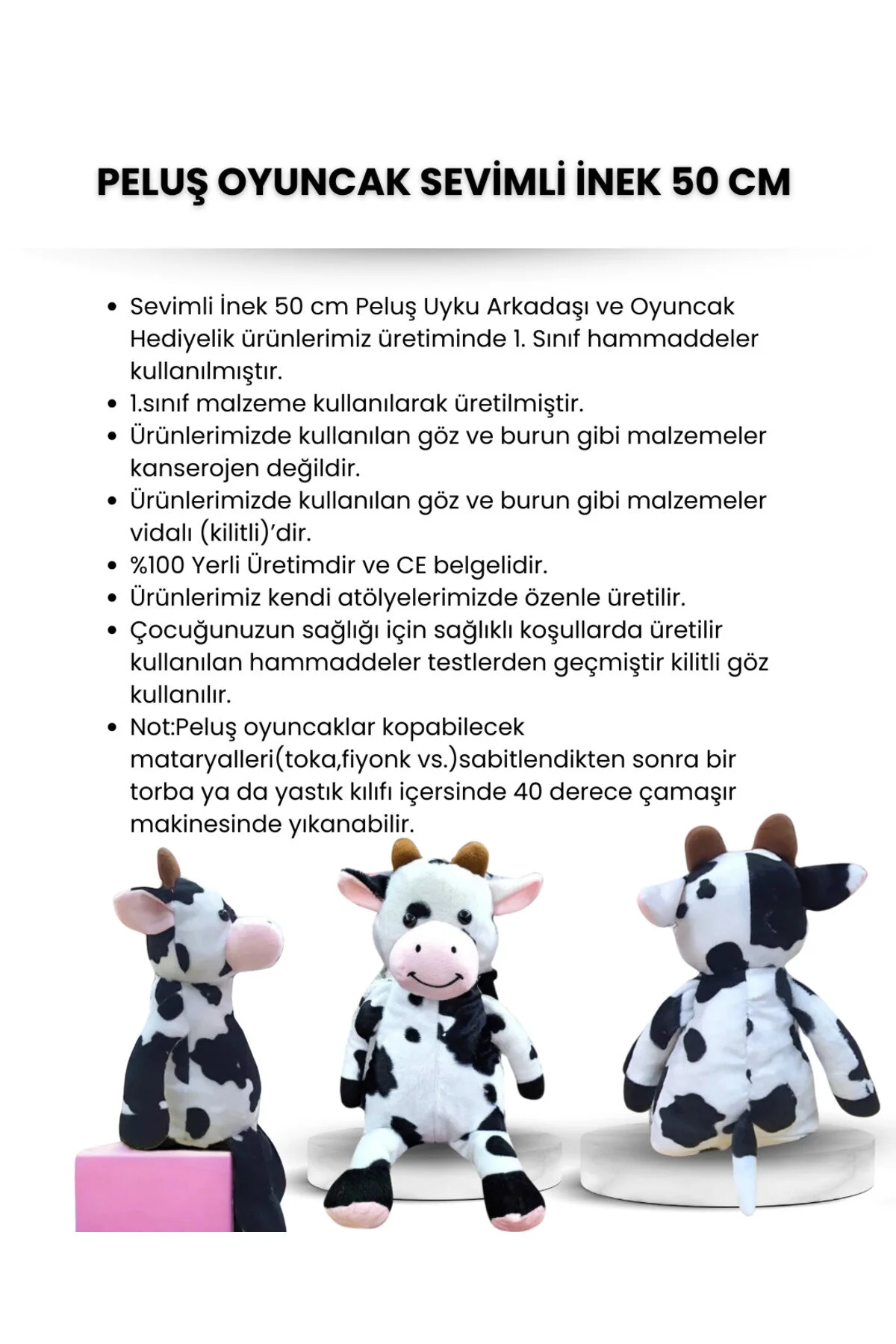 اسباب بازی های پشمی گاو ناز 50 سانتی متری همراه خواب و هدیه TimeStart