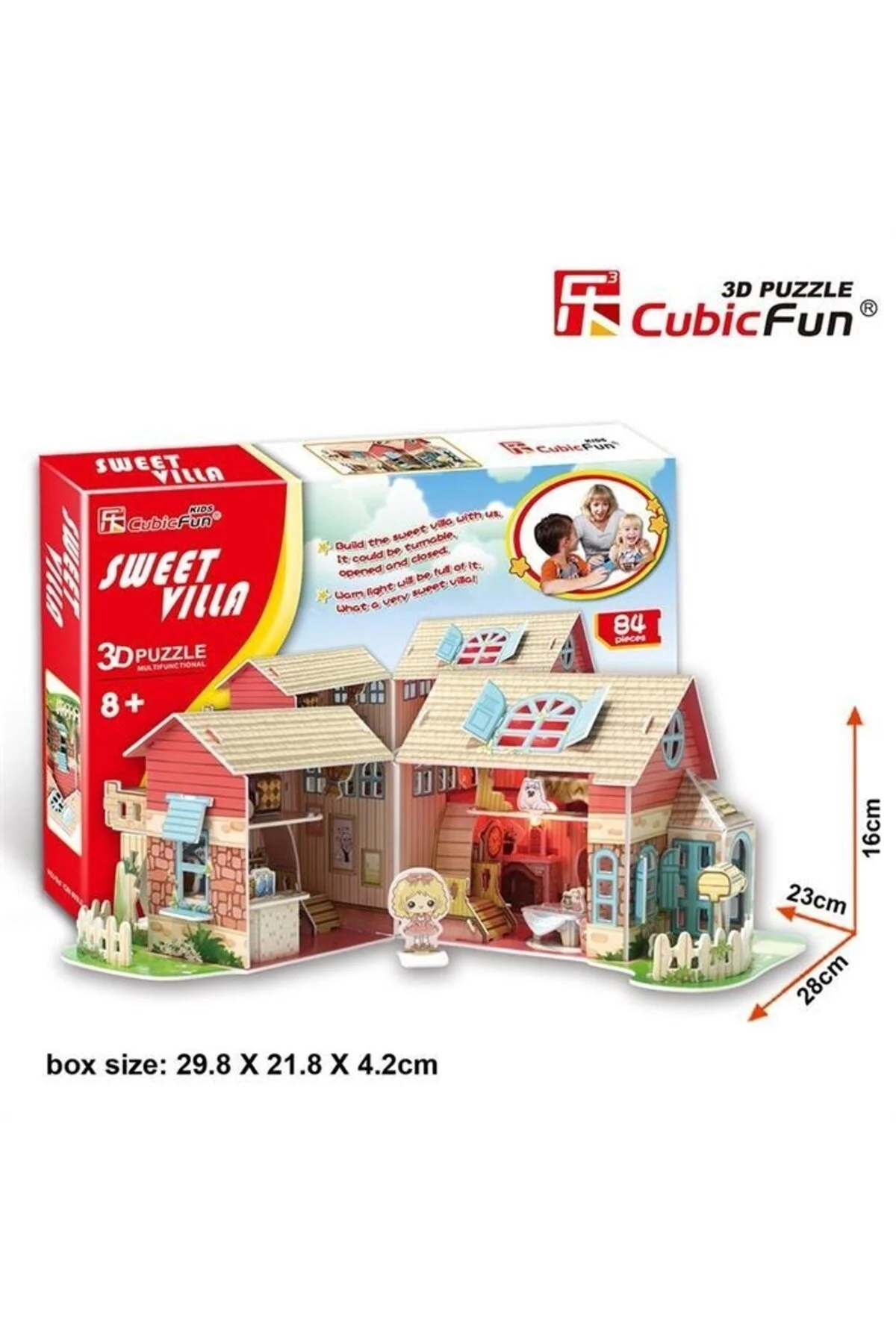 پازل سه بعدی پسرانه و دخترانه بچگانه 3D 84 قطعه خانه کودک ناز ویلا Cubic Fun
