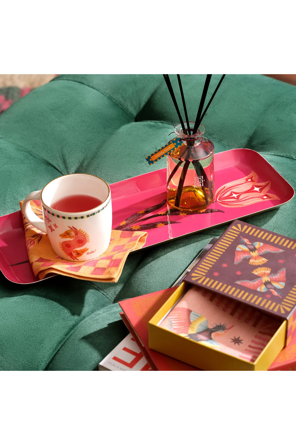 ماگ آبی جام چینی گدیز 350 میل رنگ Zsa Zsa Zsu