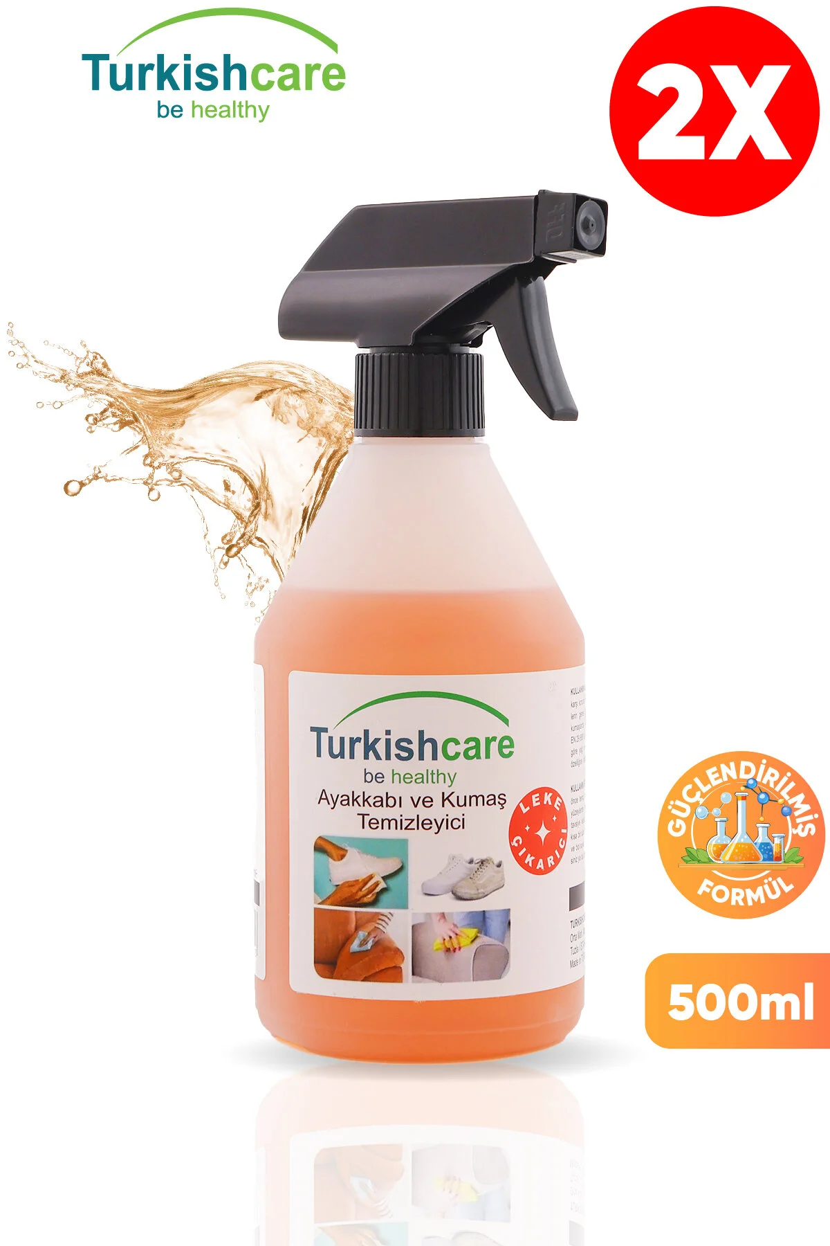 مراقبت کفش اسپری تمیز کردن و پارچه میل 2 لی Turkishcare