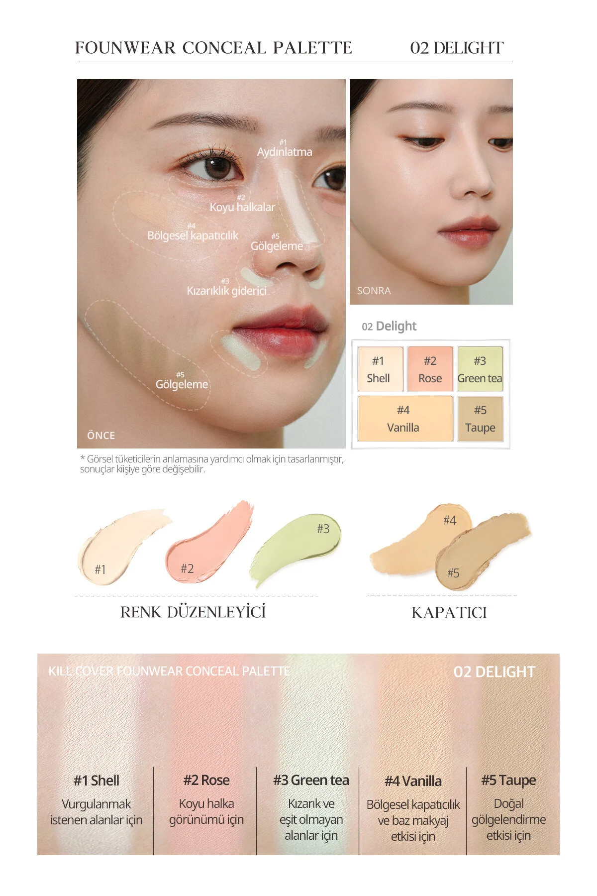 کانسیلر پالت با بافت کرمی KILL COVER FOUNWEAR CONCEAL PALETTE DELIGHT CLIO
