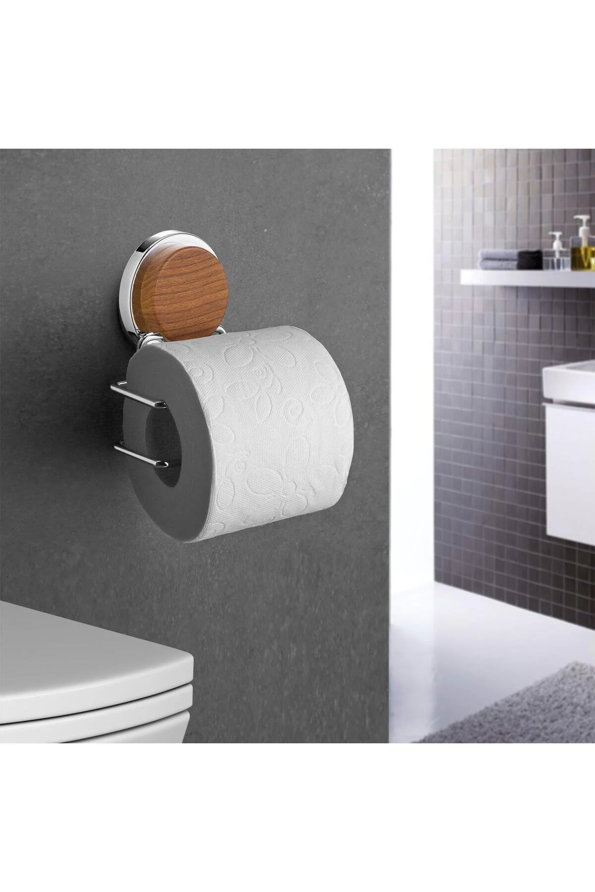 نظم‌دهنده حمام MAGIC FIX با کاغذ چوبی الگوی لوکس WC PAPER MGK 708W Okyanus Home