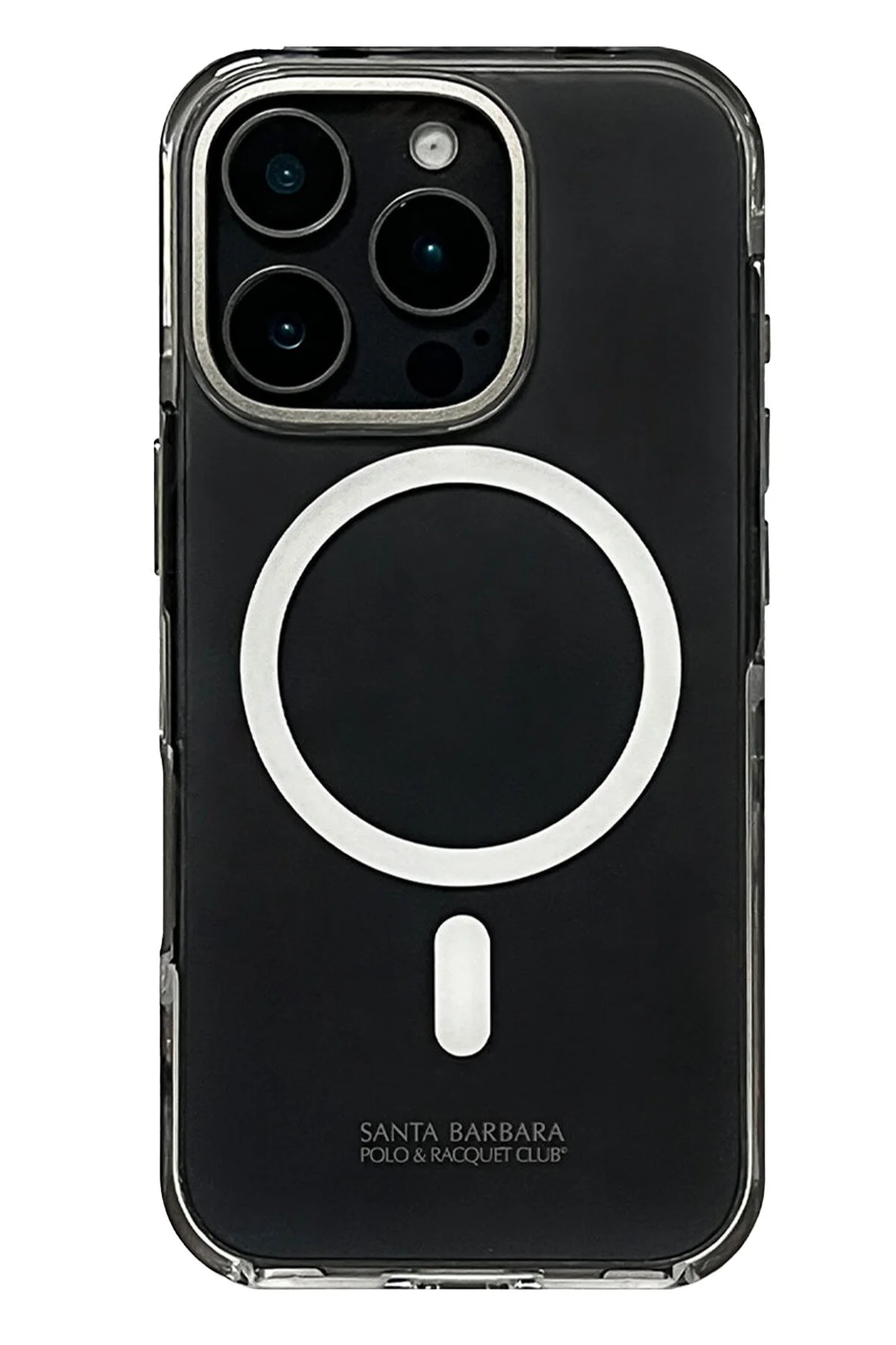 کاور و قاب SBPRC IPHONE 16 PRO MAX سازگار با دوربین فلزی هاروی قفل لبه MAGSAFE جلد سخت شفاف Santa Barbara Polo Racquet Club