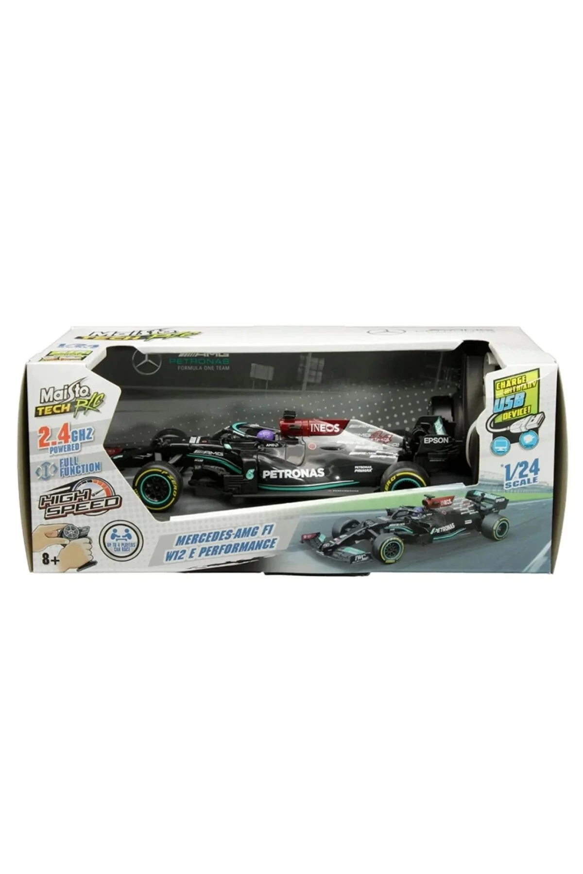 اسباب بازی های کنترل از راه دور 1 24 مرسدس AMG PETRONAS F1 W12 E عملکرد شده Maisto