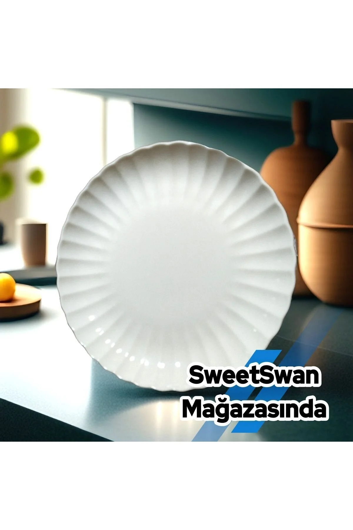 بشقاب BONE LUZ 6 قطعه 21 سانتی متر کیک شیرین ارائه صبحانه پلاک محصول Kütahya Porselen