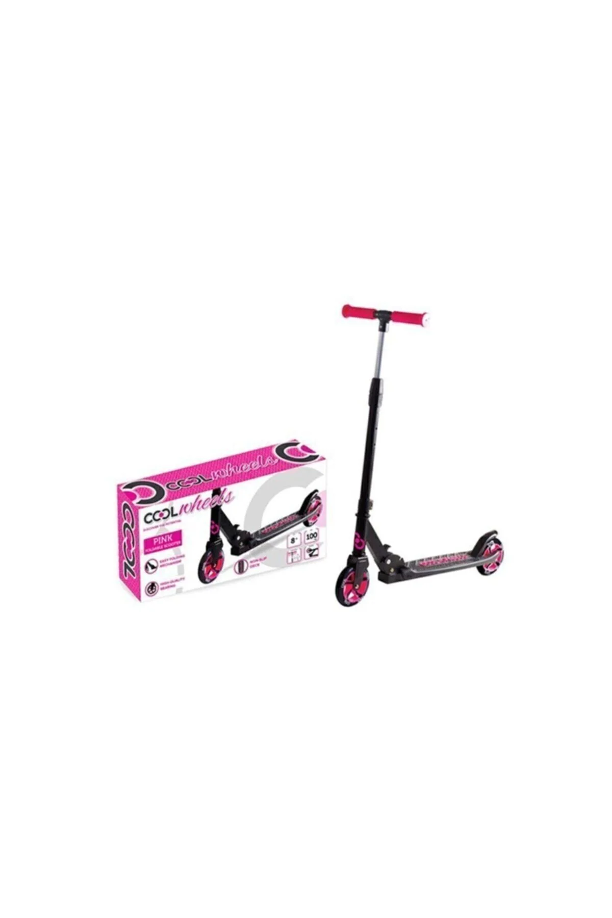 اسکوتر صورتی زنانه چرخ های خنک 2 بزرگ 8+ سن 100 کیلوگرم اتومبیل Scooter