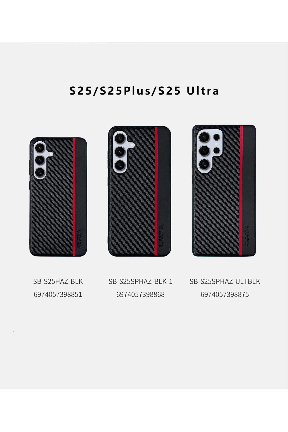 کاور و قاب SBPRC SAMSUNG GALAXY S25 ULTRA COMPATIBLE CASE PU چرم طرح کربن HAZEL Santa Barbara Polo Racquet Club