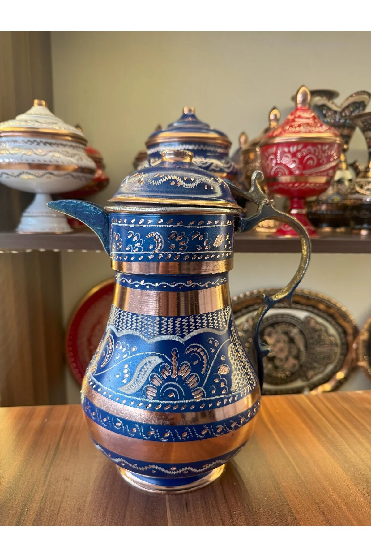 پارچ و تنگ کوزه مس با قلع گلدوزی شده ERZINCAN Home