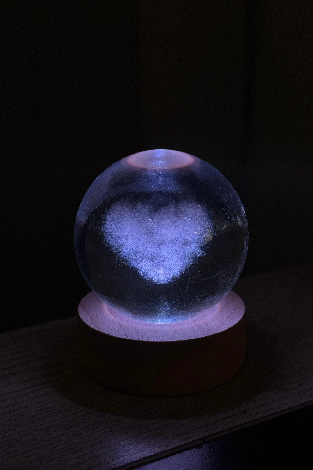 گوی برفی تغییر رنگ RGB LED چراغدار HEART GLASS SNOW GLOBE CRYSTAL PLANET SPHERE هدیه برای عاشق از ترکیه Aşkın İncisi