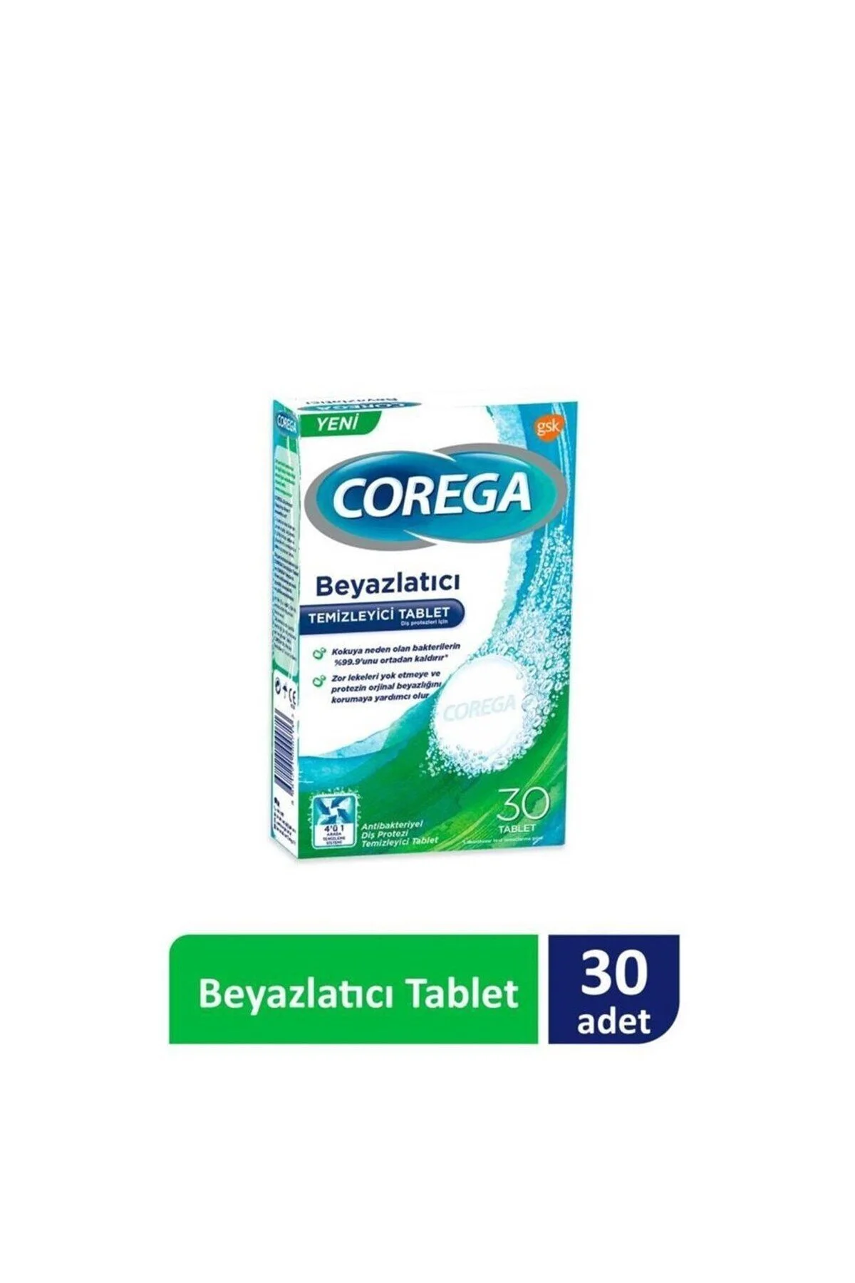 مراقبت از دندان مصنوعی قرص پاک کننده سفید 30 عدد اورجینال Corega
