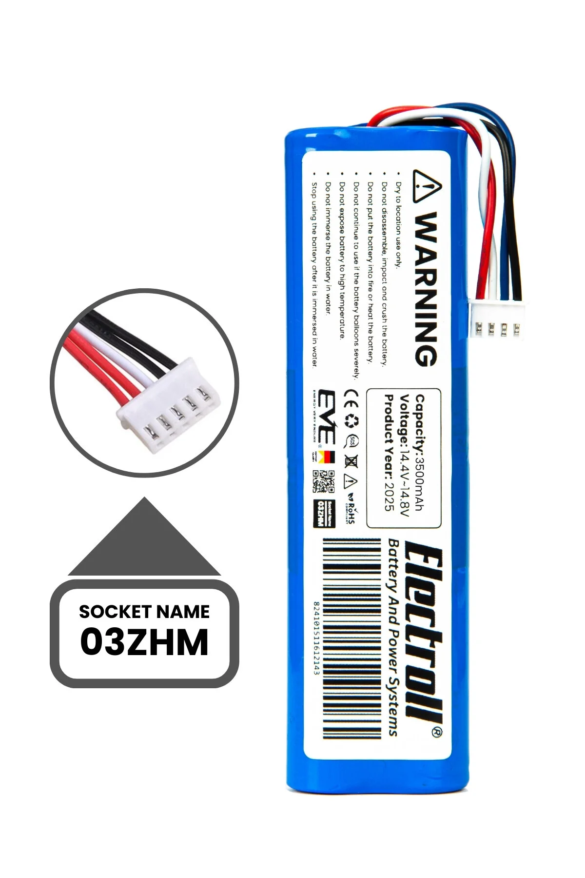 باتری و شارژر سازگار با جاروبرقی 2 شیائومی حداکثر ظرفیت ربات 3500MAH جایگزین STYTJ03ZHM ELECTROLL