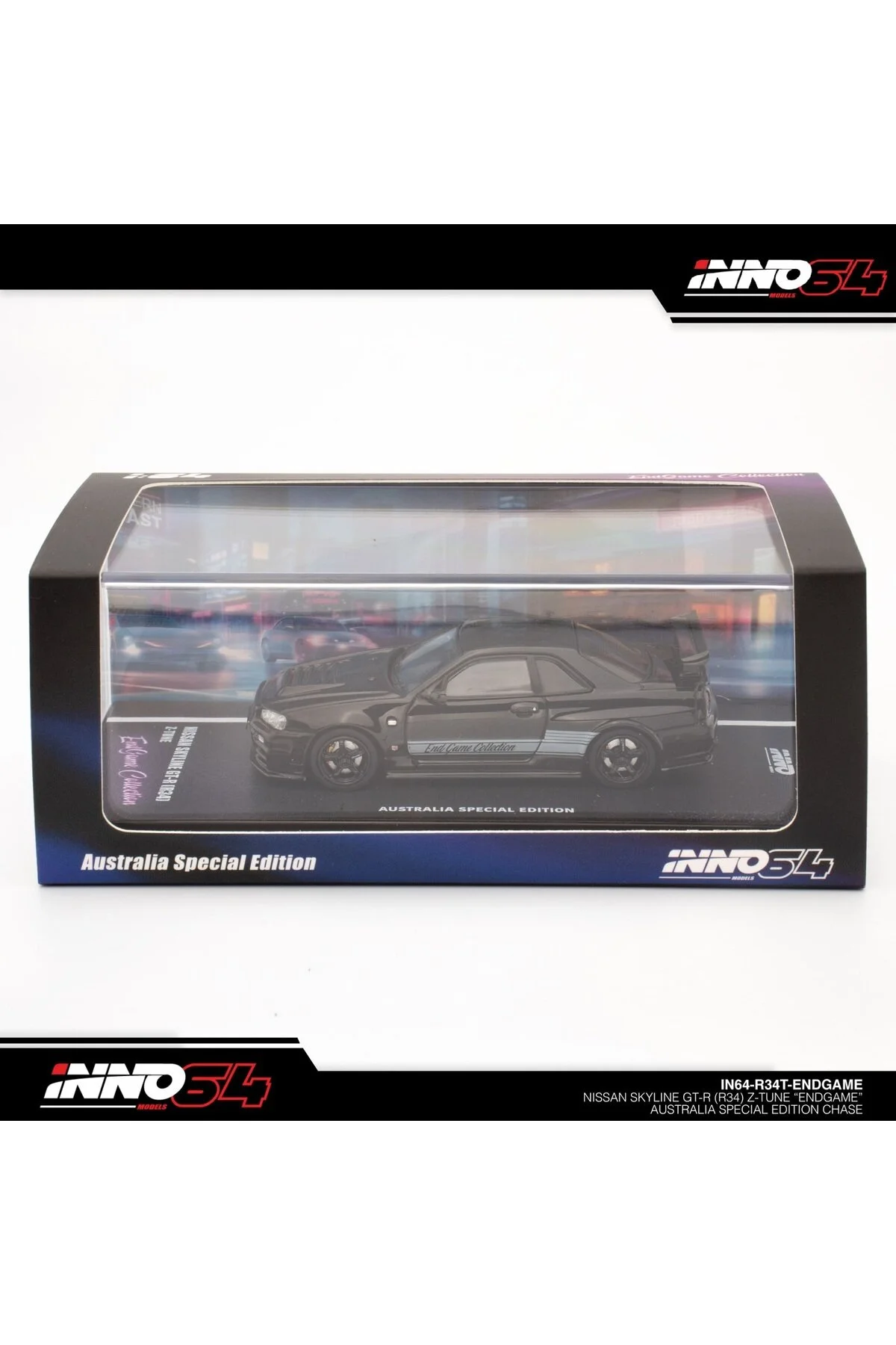 ماشین اسباب بازی نیسان GT R R34 Z TUNE '' ENDGAME !! تعقیب Inno 64 Models
