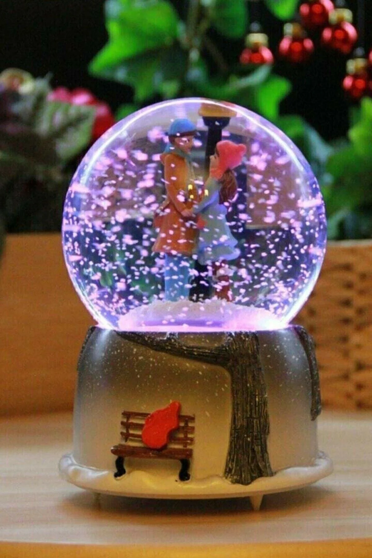 گوی برفی عشق با توست زیبا تغییر رنگ موزیکال موتور برف اتوماتیک سایز بزرگ SNOW GLOBE از ترکیه Genel Markalar