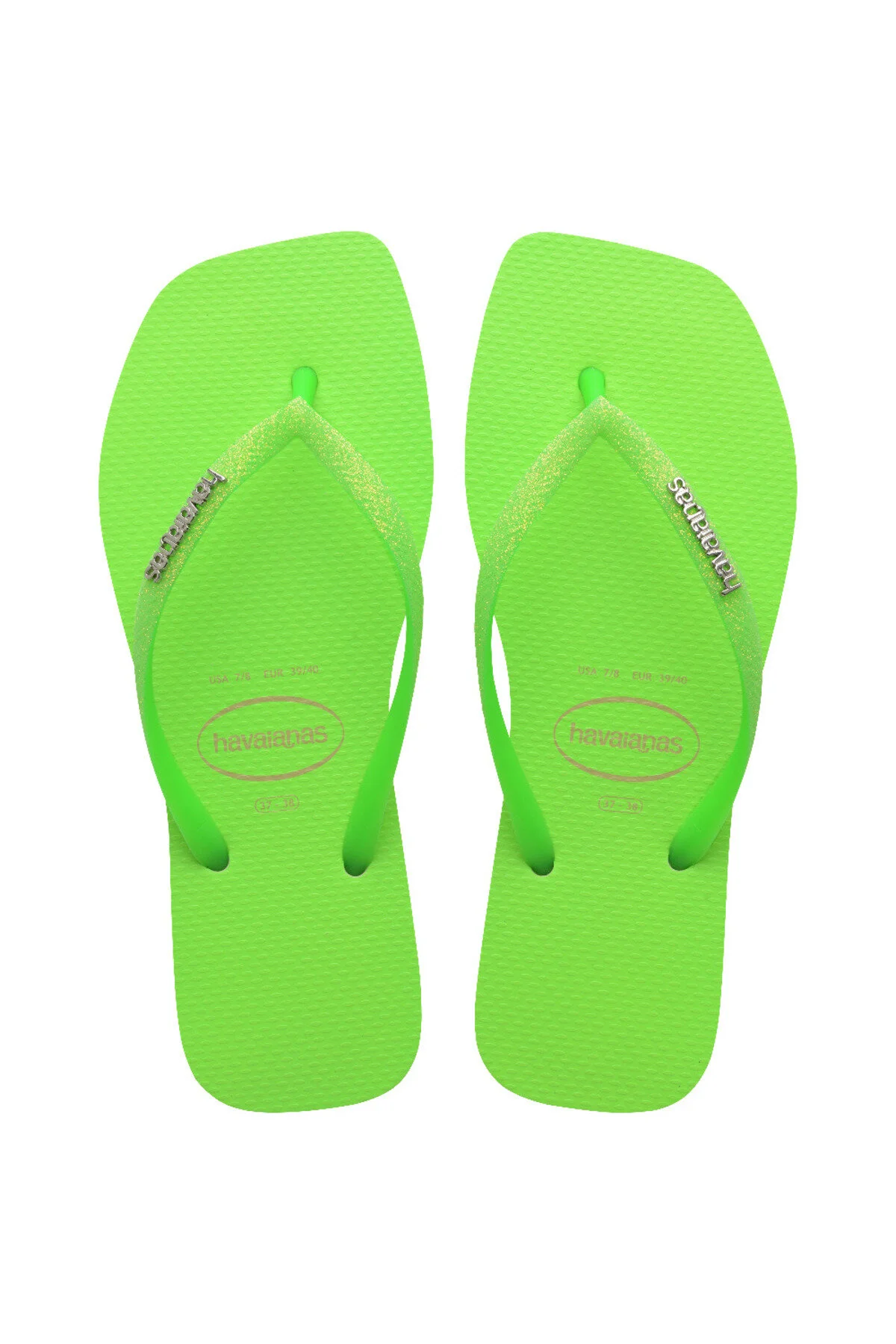 دمپایی سبز زنانه نئون زرق و برق مربع هاوایاناس Havaianas