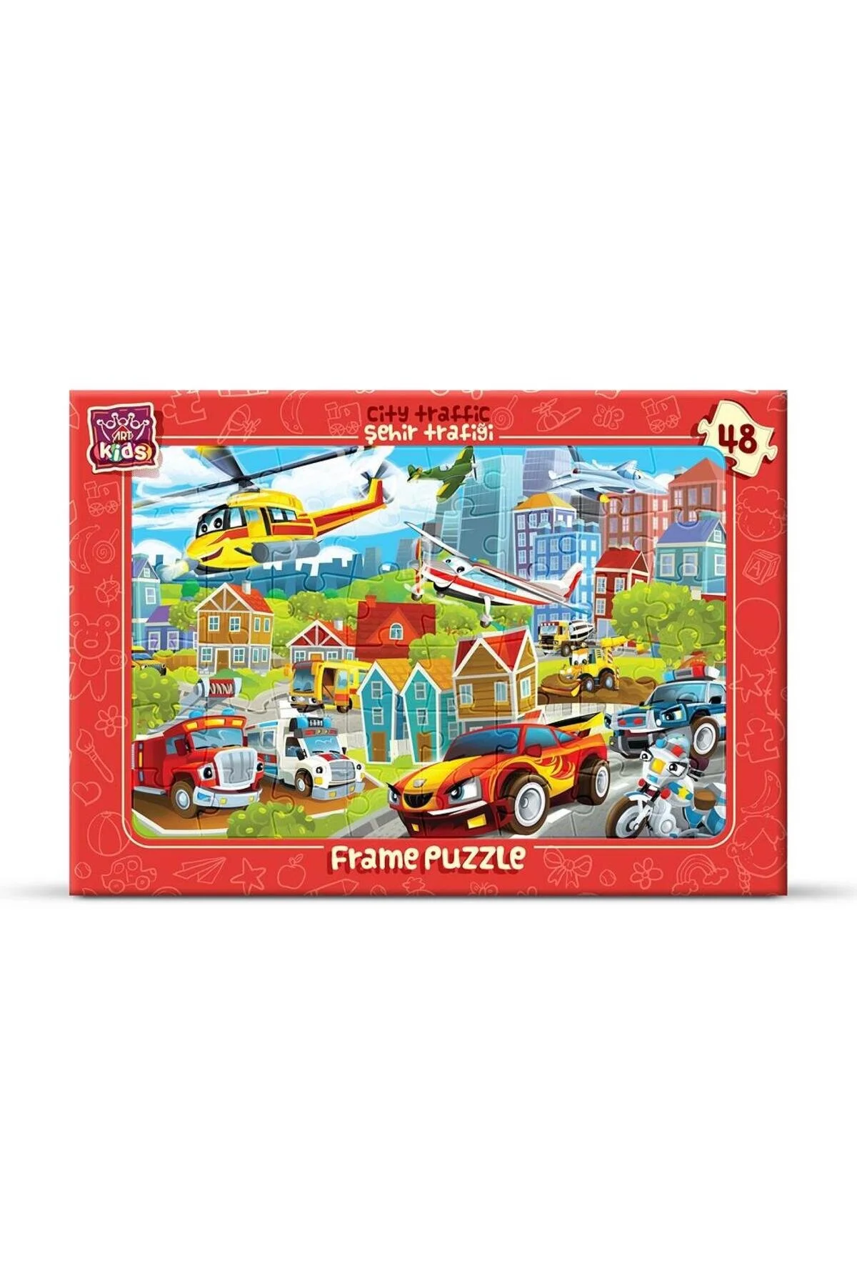 پازل دخترانه و پسرانه بچگانه ART CHILD PUZZLE 48 قطعه ترافیک شهر اورجینال ارت Art Puzzle