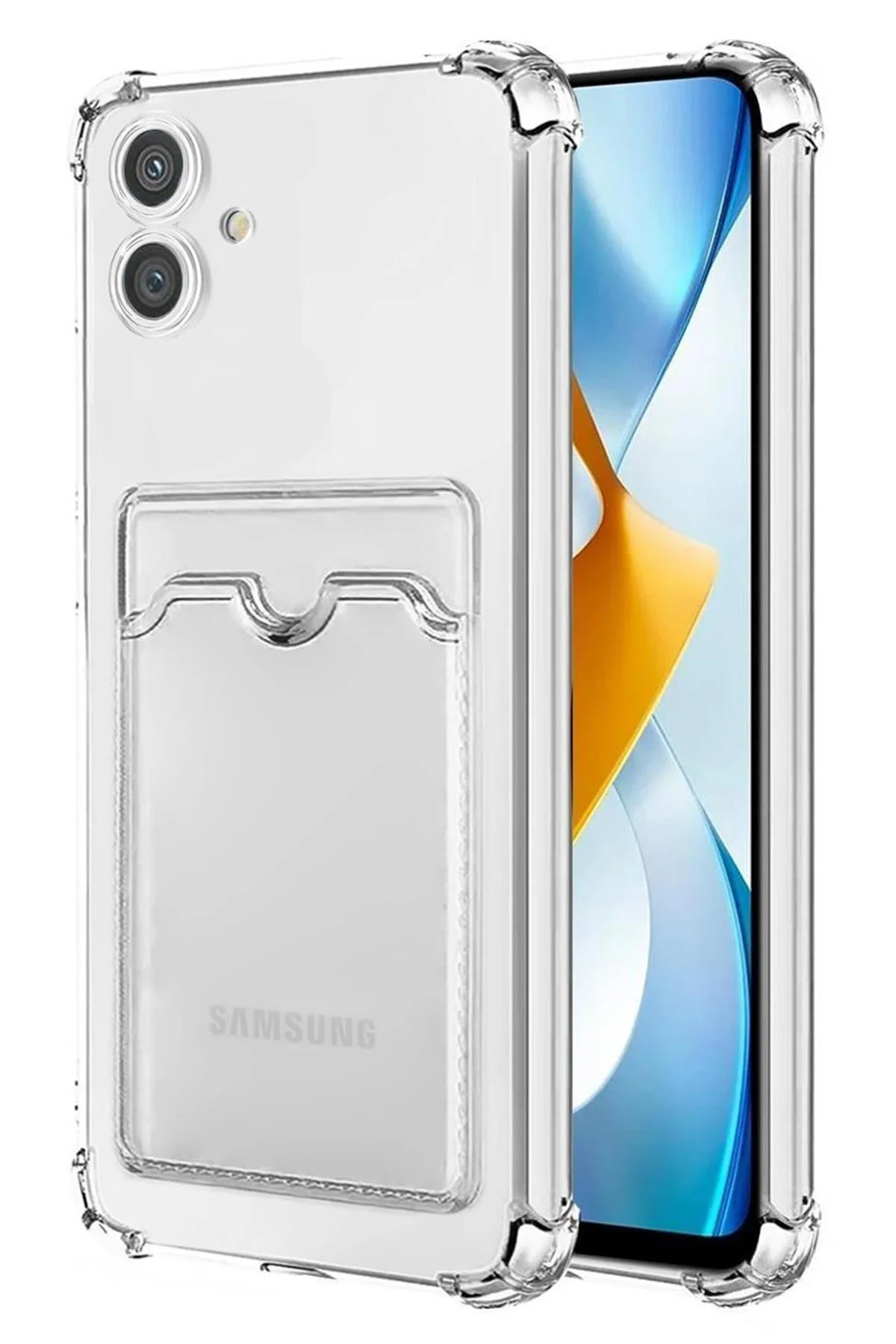 کاور و قاب با نگهدارنده کارت برای SAMSUNG GALAXY A05 سیلیکونی شفاف Bilişim Akademi