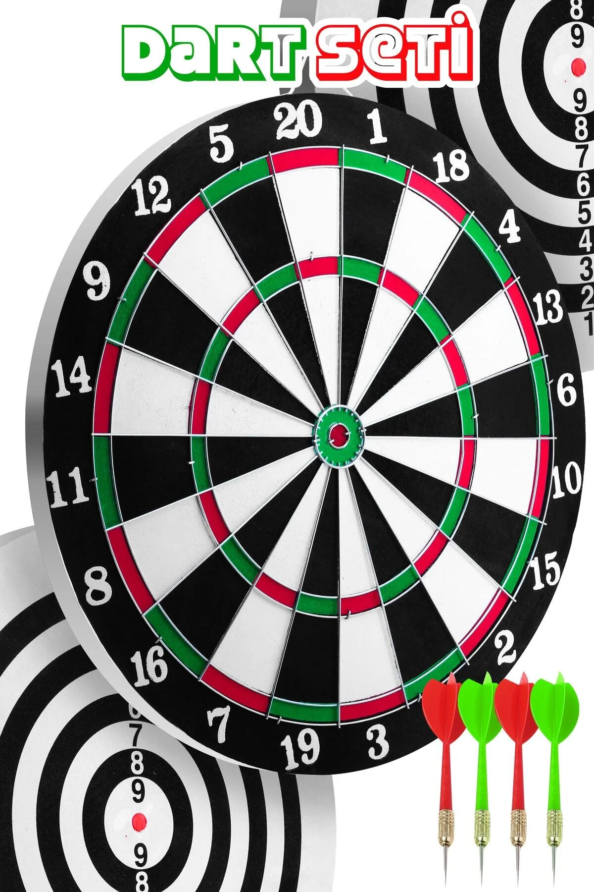 ست دارت مجموعه بازی دو طرفه 12 اینچی با 4 تیر فولادی DART TARGET BOARD GAME SET 518 ALASTOR