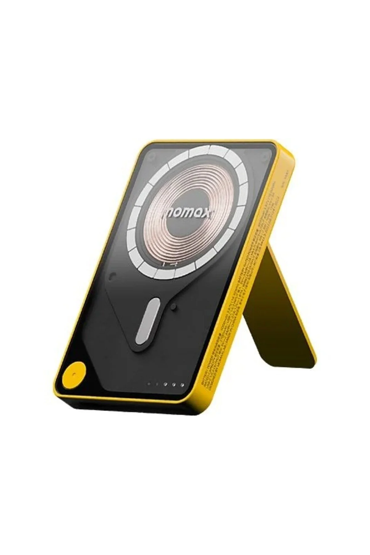 پاوربانک بسته باتری بی سیم مغناطیسی 1 قدرت X PRO 5000MAH با کابل USB C ایستاده و داخلی زرد Momax