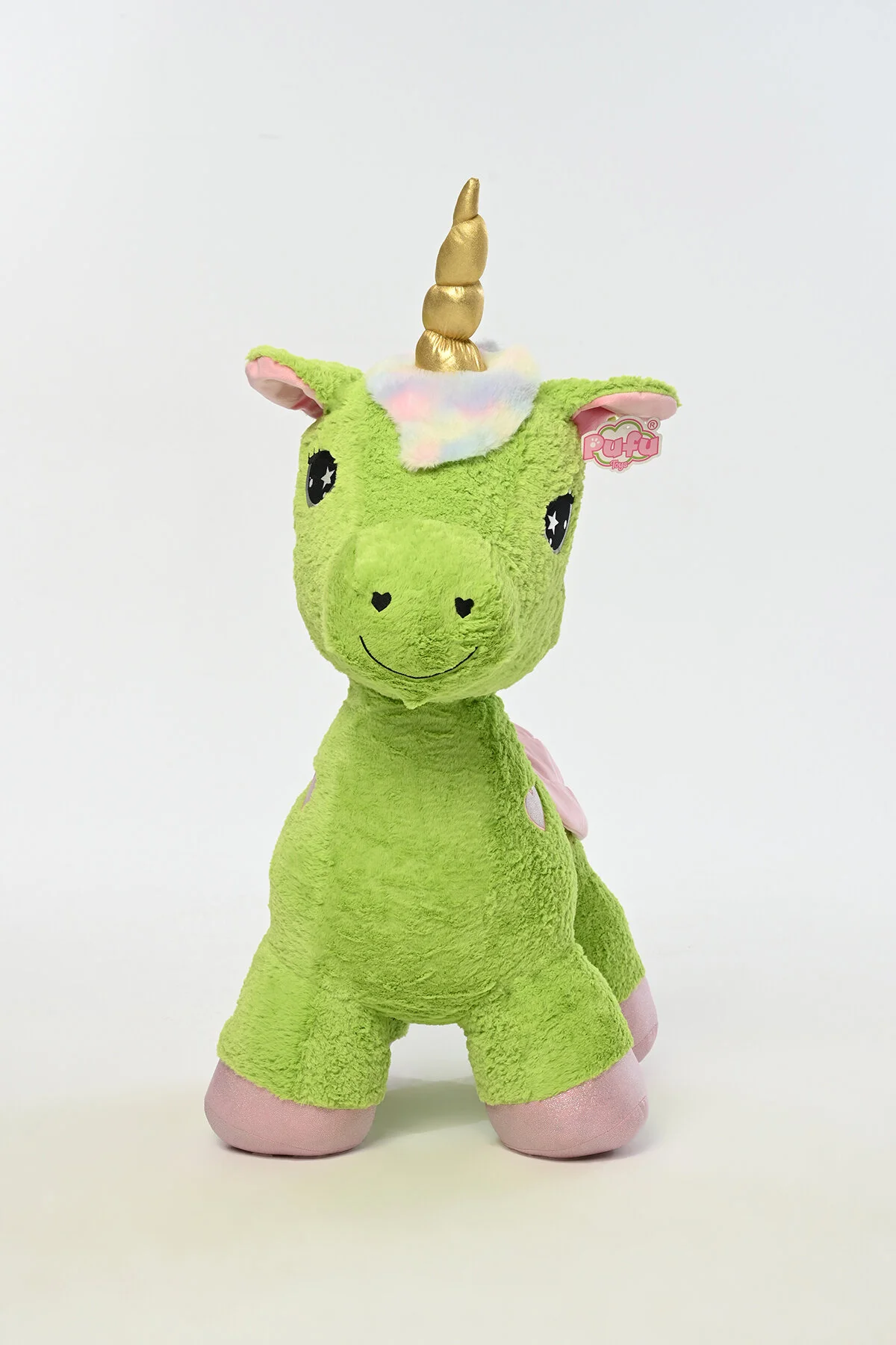 اسباب بازی های پشمی همبازی بالش تکشاخ غول آسا با شاخ و بال 100 سانتی متری Pufu Toys