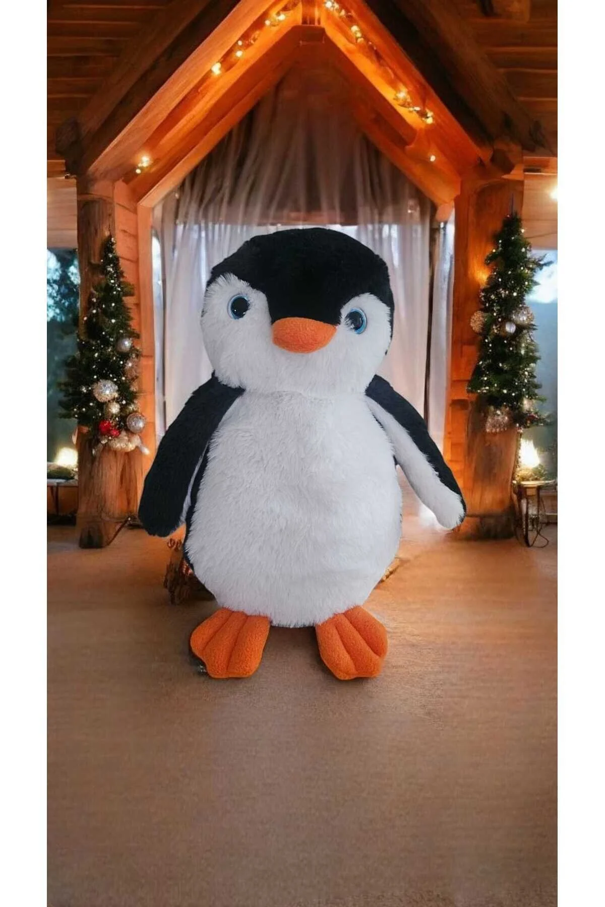 اسباب بازی های پشمی همراه خواب PINGU و بالش مخمل دار پنگوئن ناز مشکی swilex