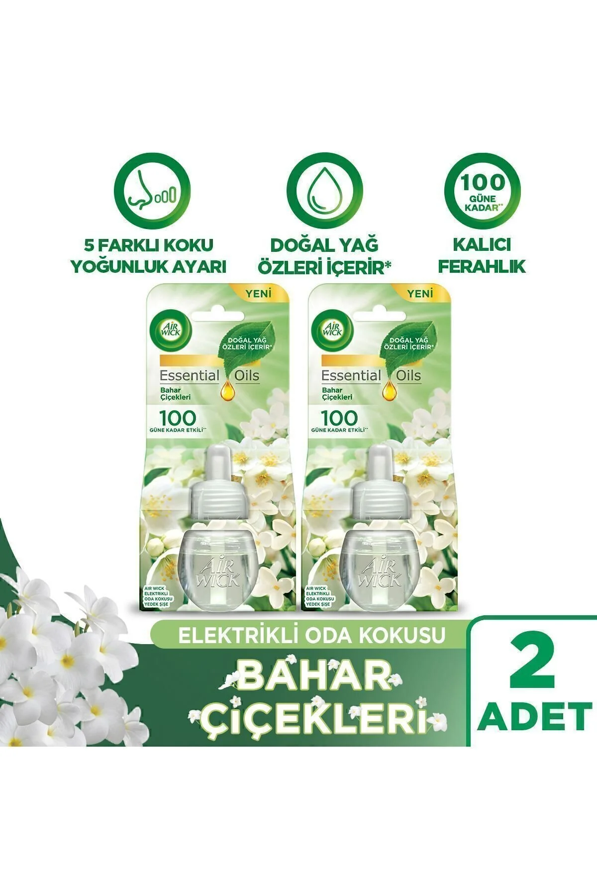 بوگیر و تصفیه کننده هوا بوی اتاق برقی بطری یدکی گل های بهاری X 2 Air Wick