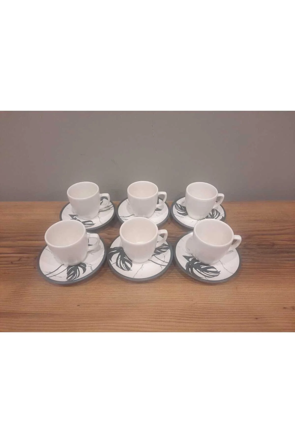 فنجان قهوه کپی KERAMIKA 12 قطعه 6 PERONS CUP SET MAGIC EKRU PETROLEUM GREEN Keramika