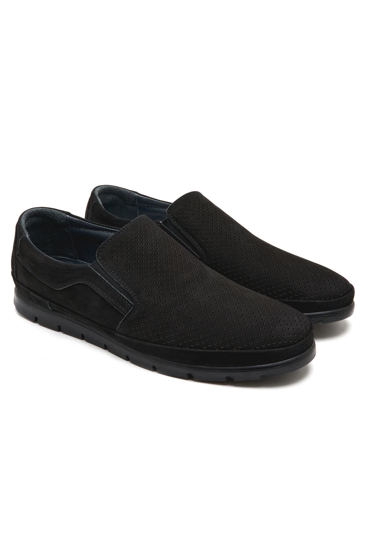 کفش مردانه روزانه چرم NUBUK BLACK MALE دسا Desa