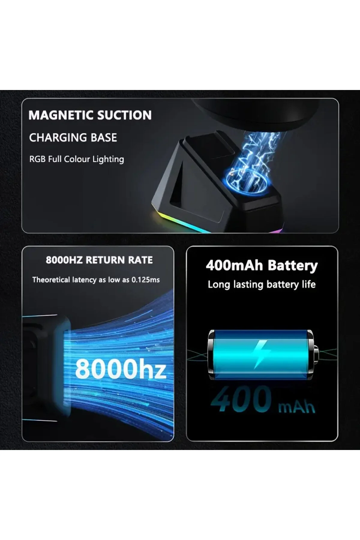 ماوس مخصوص بازی AJAZZ PRO 3 MODE 8000HZ 26.000 DPI ایستگاه شارژ مغناطیسی PAW Coverzone