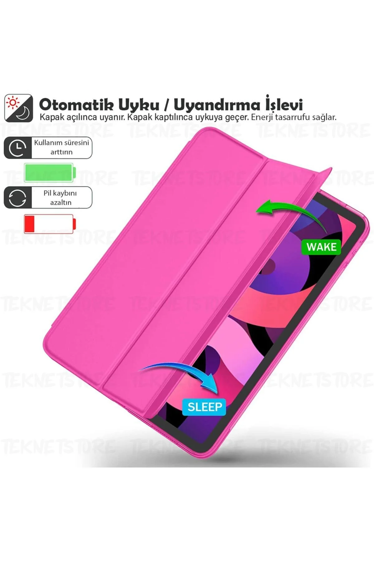 کاور تبلت SMART FOR IPAD AIR 11 M3 M2 10.9 سازگار با حالت خواب ایستاده TEKNETSTORE