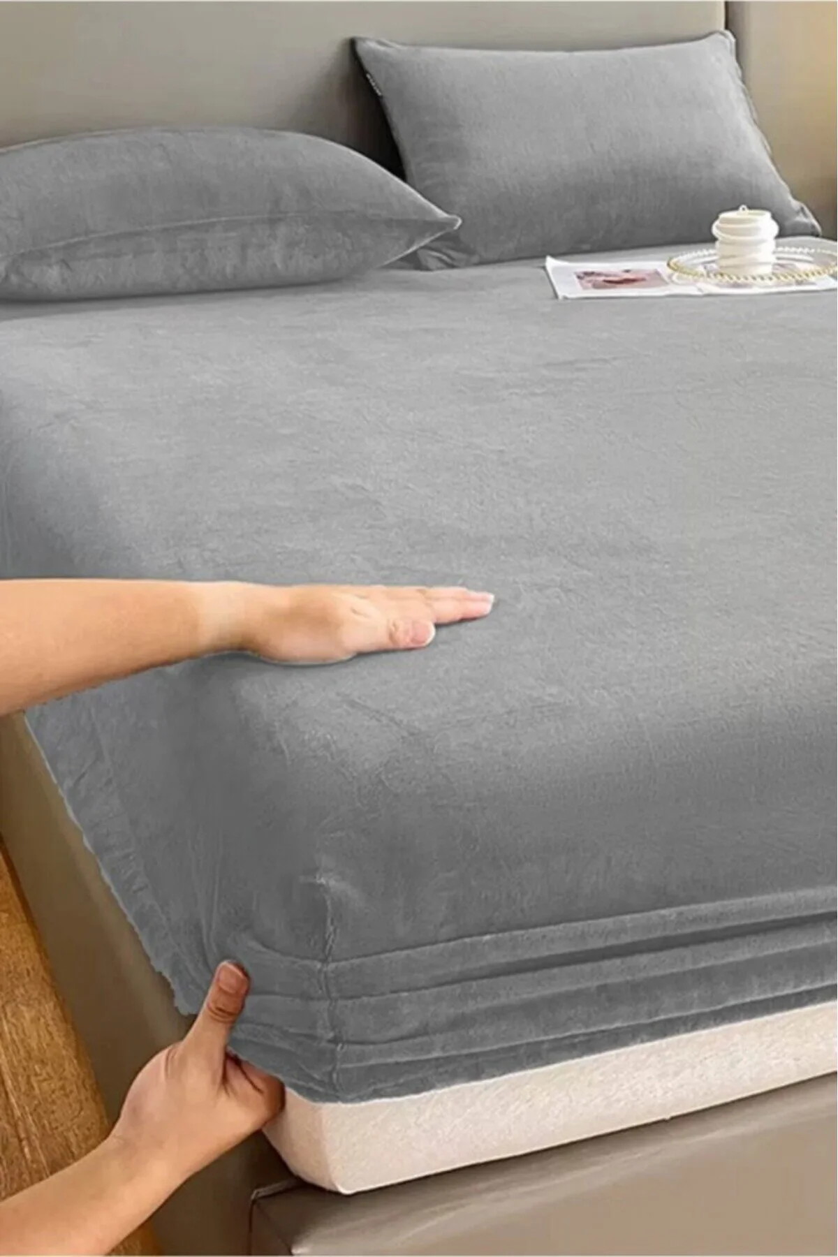 ست ملحفه یک نفره LEDDETS SENE VELLVET SINGLE VELVET 100X200+30 Mulberry