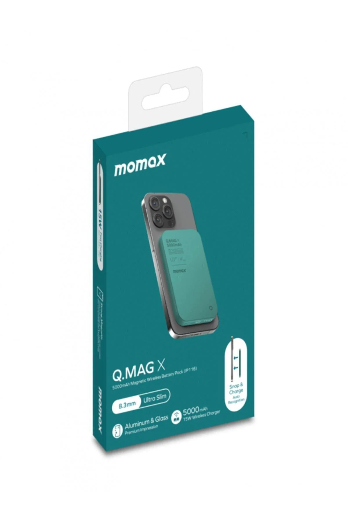 پاوربانک IP116E Q.MAG X 5000MAH MAGSAFE بی سیم POWERBANK Momax