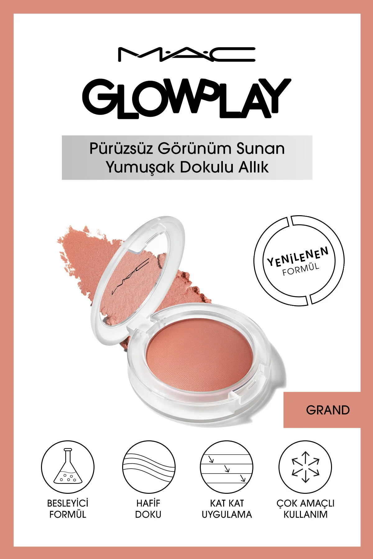 رژگونه GLOW PLAY SOFT TEXTURED BLUSH GRAND 7.3 G اورجینال Mac