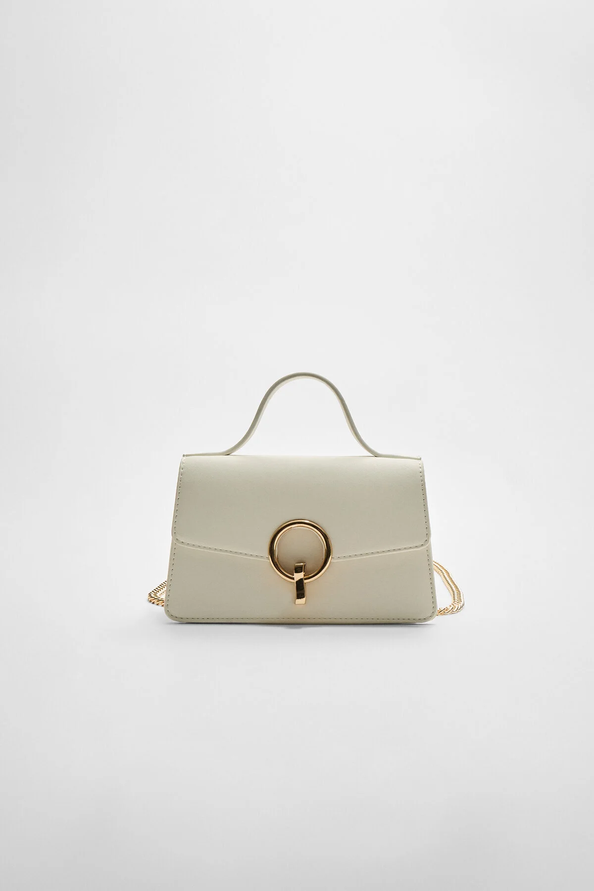کیف چرم گرد با بند دوشی و کلیپس Stradivarius