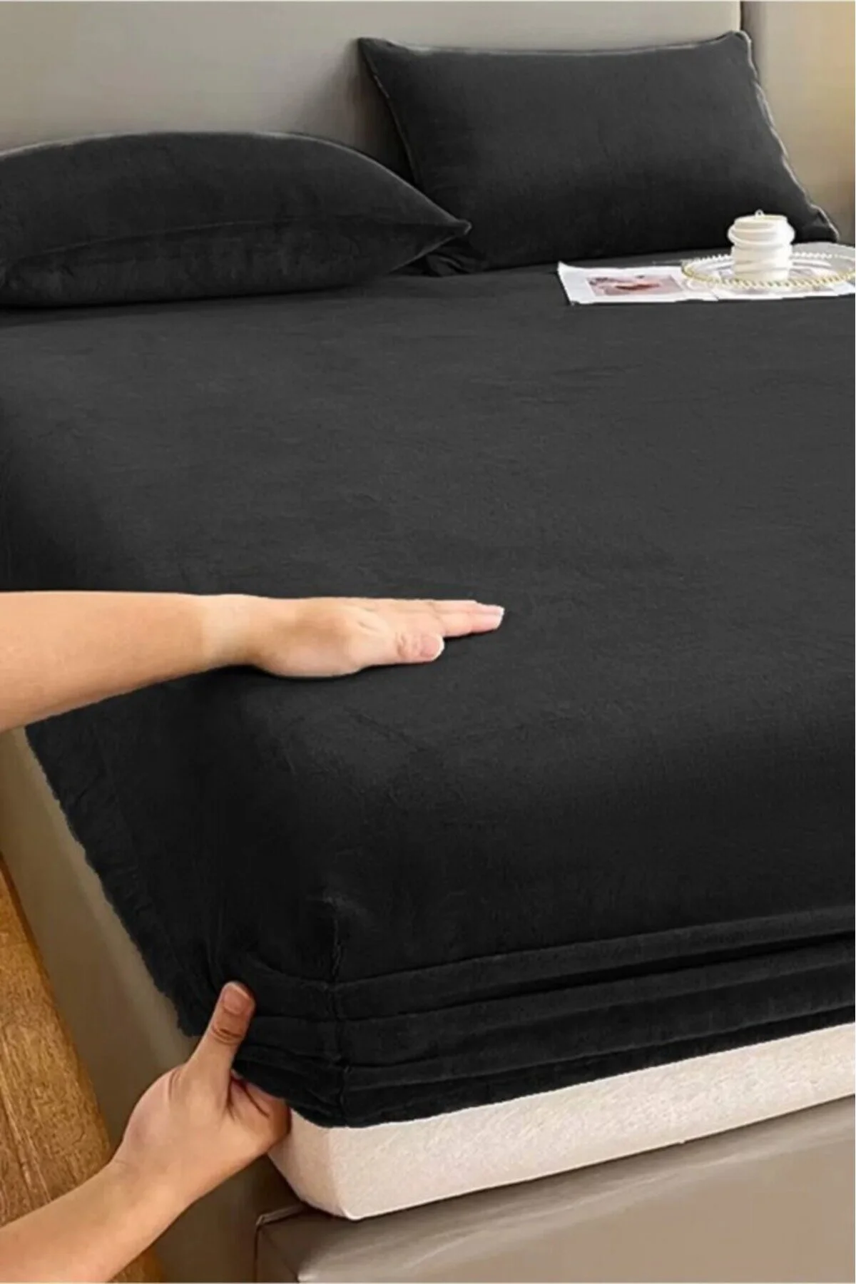 ست ملحفه یک نفره LEDDETS SENE VELLVET SINGLE VELVET 100X200+30 Mulberry