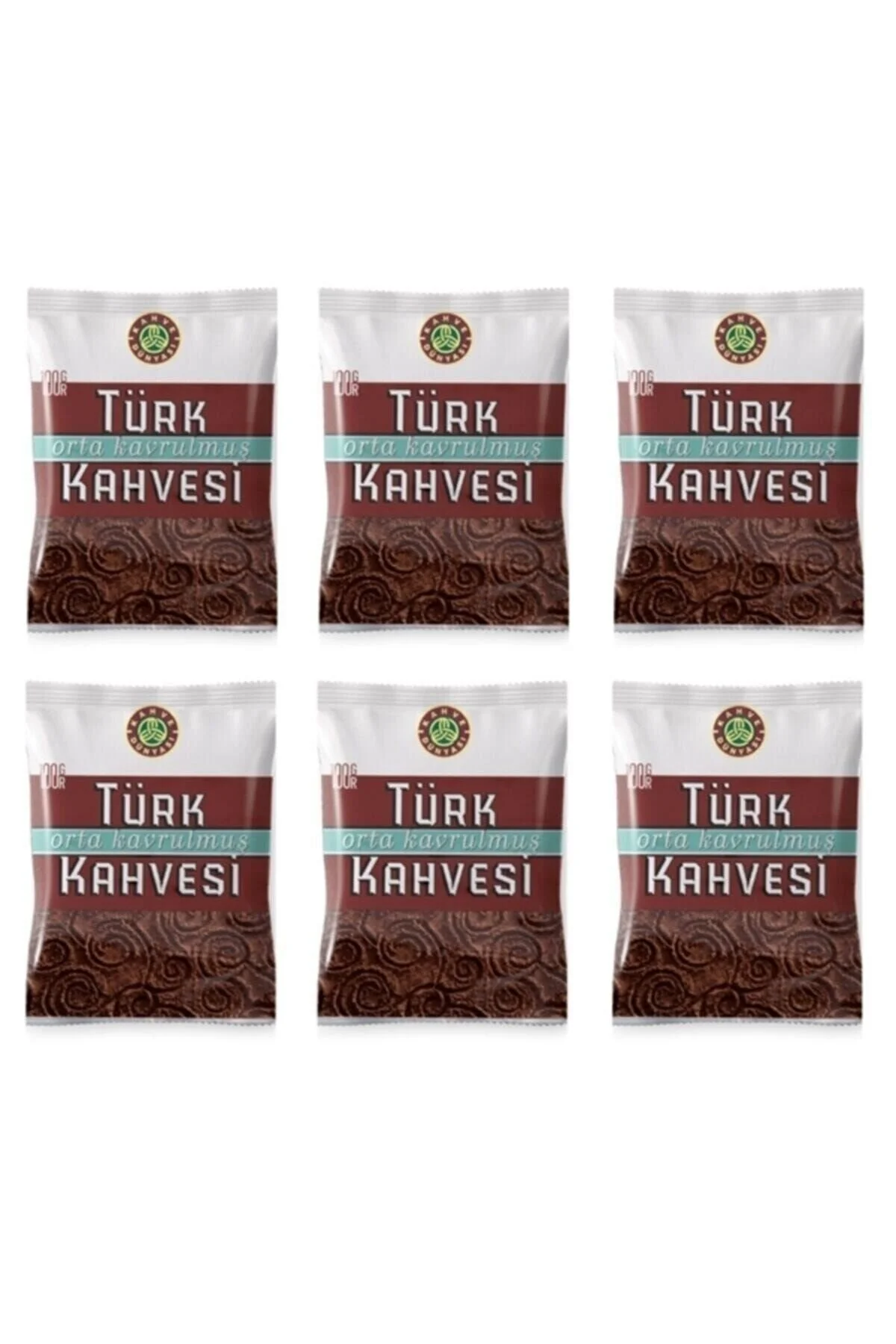 قهوه ترک ترکی متوسط ​​بو داده KAHVE 100 گرم در 6 عدد دونیاسی Kahve Dünyası