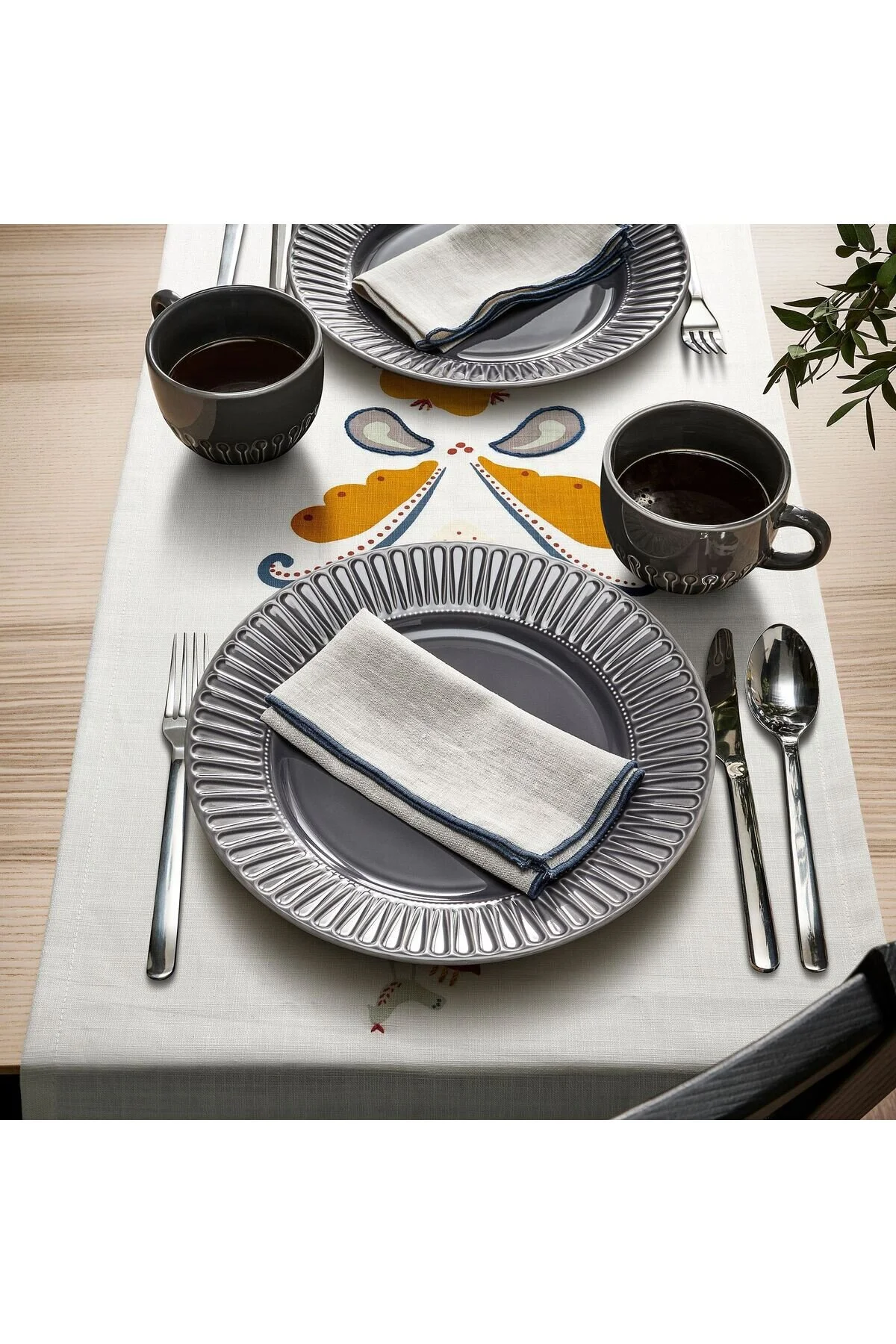 رانر و زیر بشقابی مگسن پوشش خدمات سفید قرمز 35X130 سانتی متر IKEA