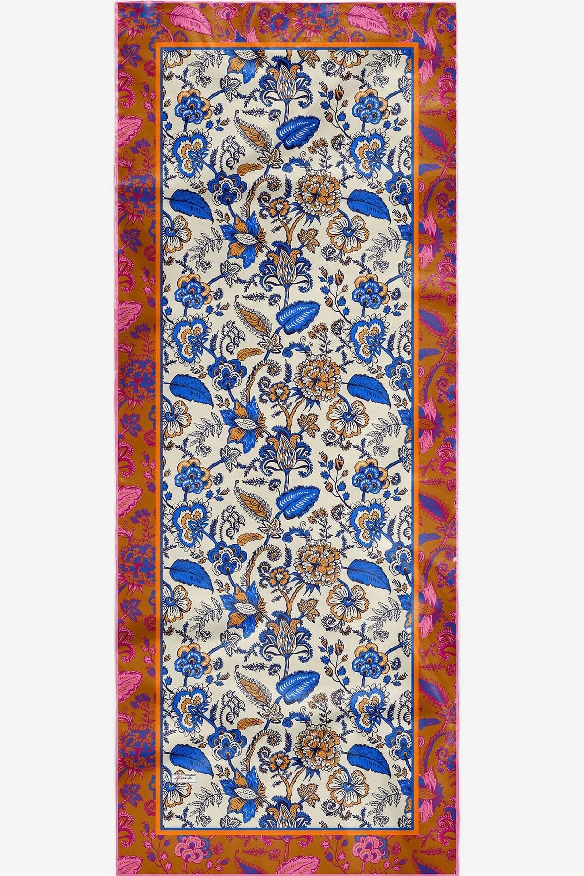 شال نخی نارنجی طرح گل AFVENTE