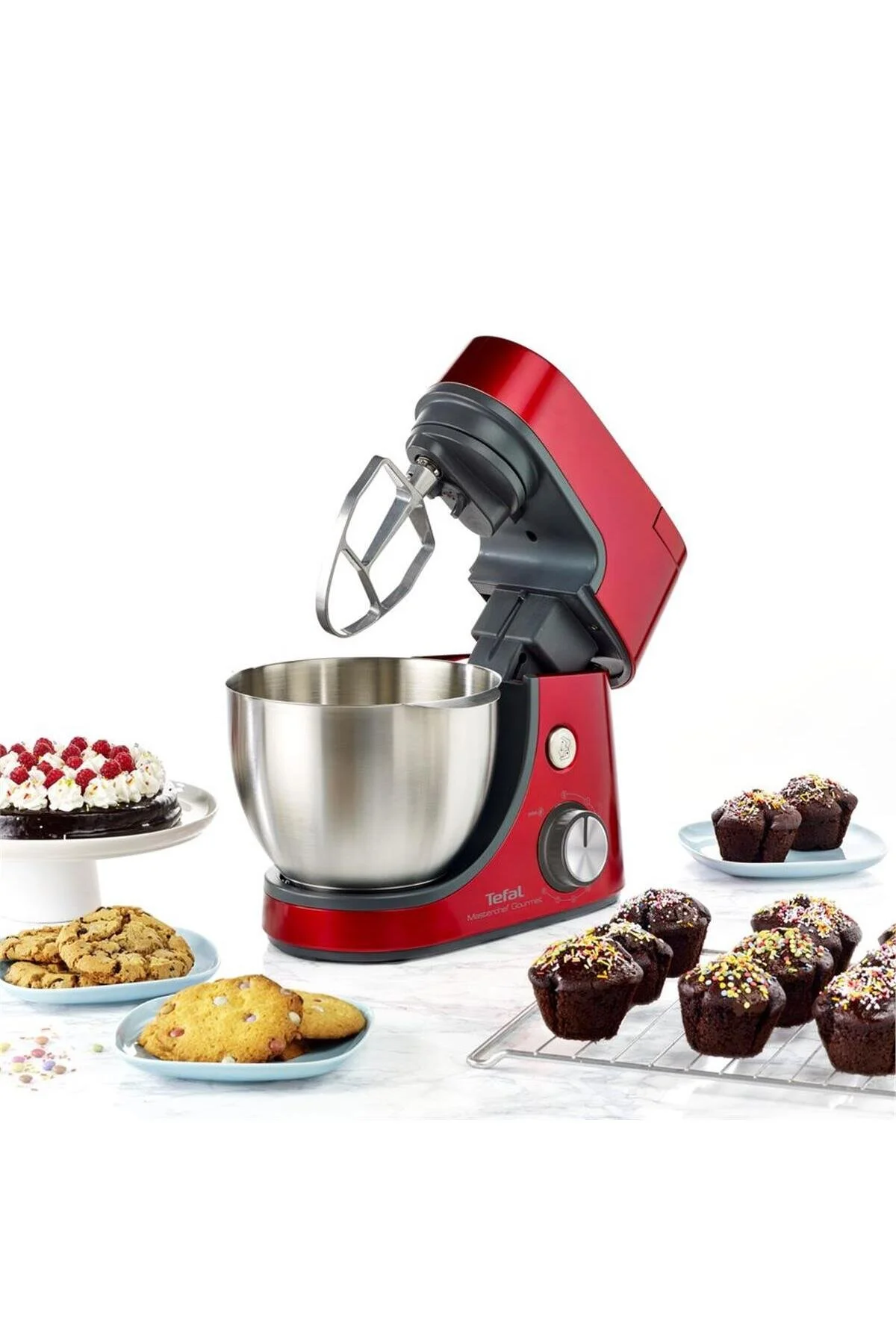 میکسر و ست MASTERCHEF GOURMET PREMIUM RED اورجینال TEFAL