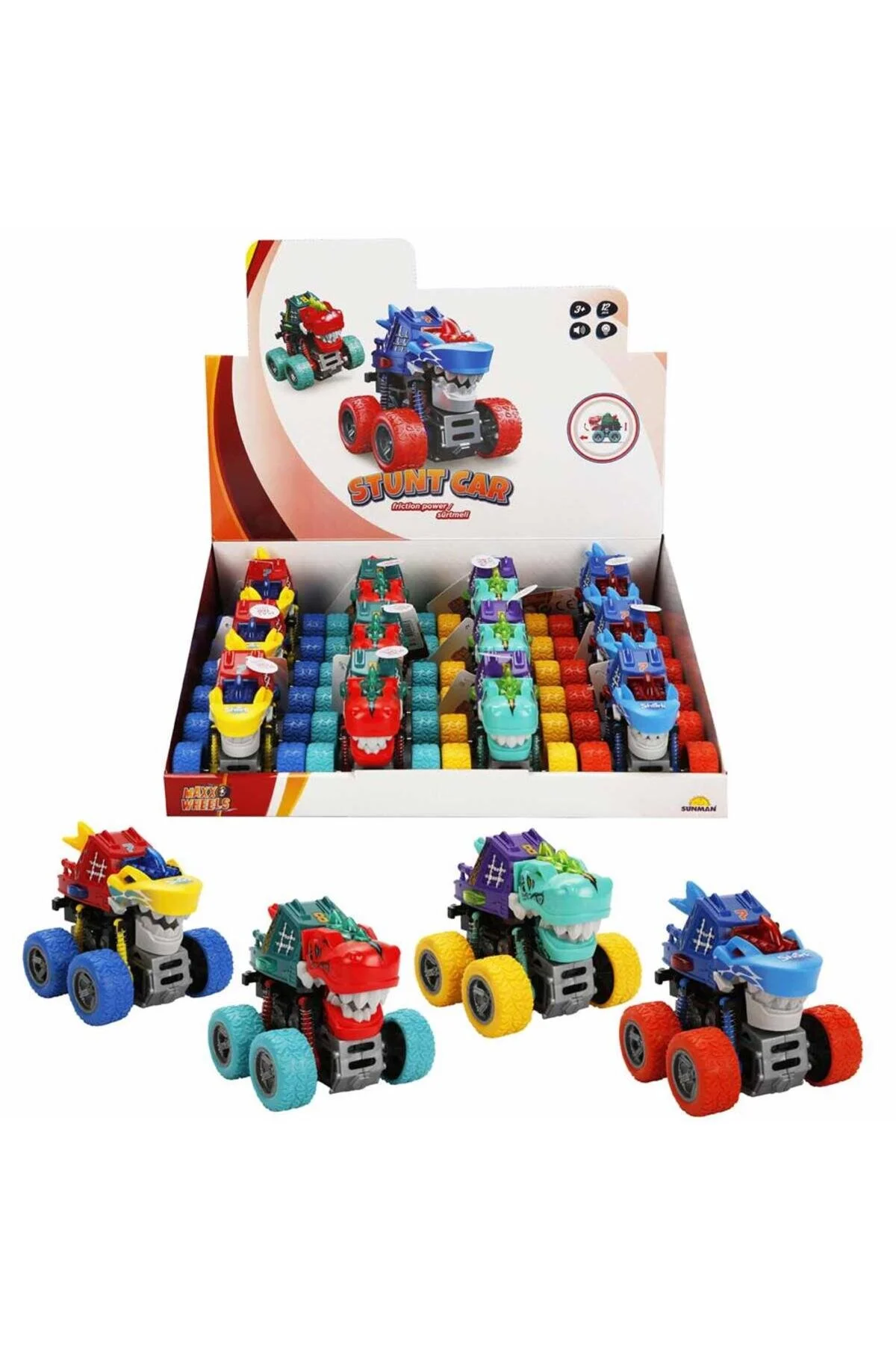 ماشین اسباب بازی نمایش اصطکاکی MAXX WHEELS با صدا و نور Sunman