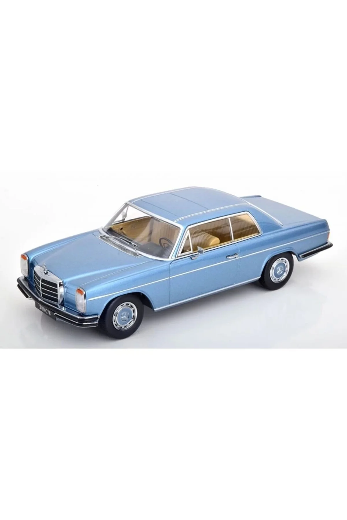 ماکت خودرو مرسدس 280C 8 W114 COUPE 1969 فلزی آبی روشن برند KK Scale