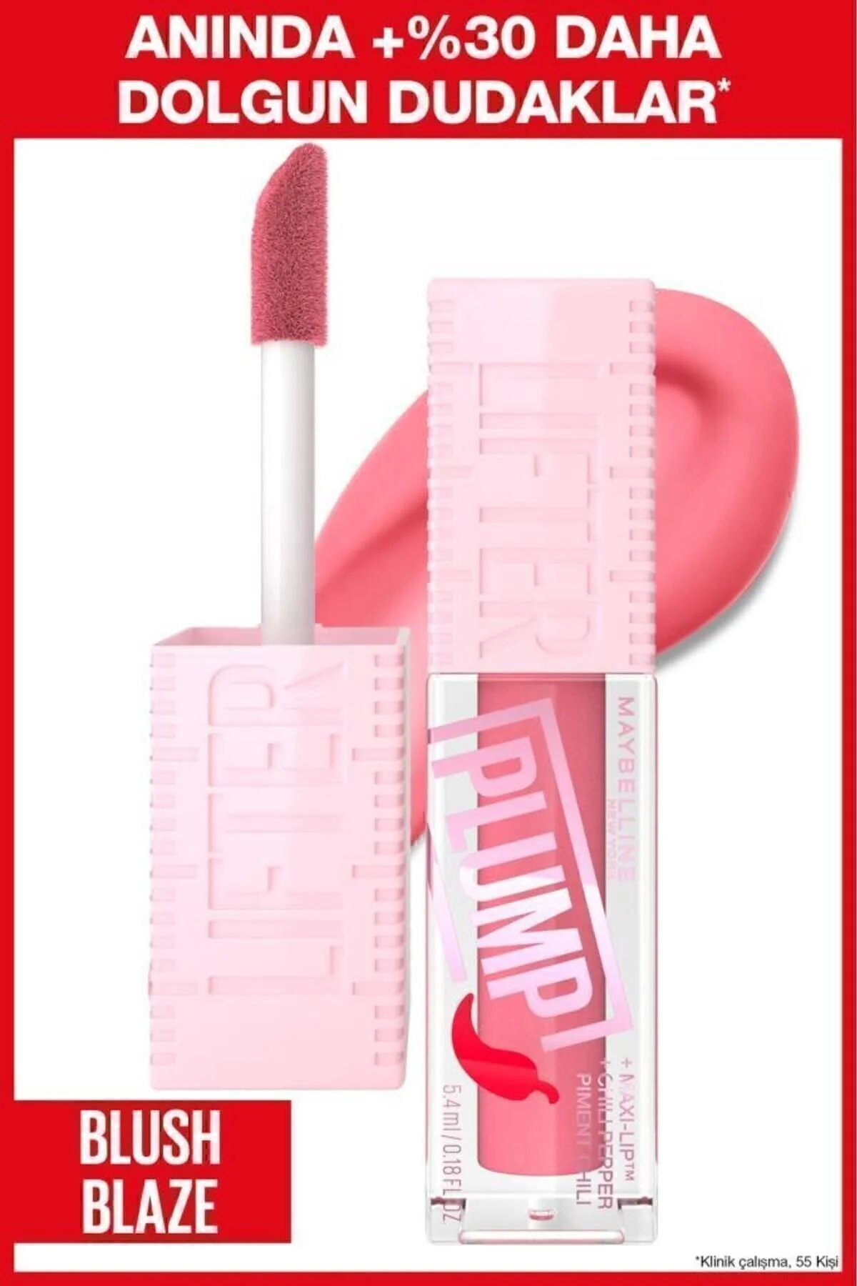 برق لب و حجم دهنده لب میبلین مدل New York  Lifter Plump Plumping شماره 001