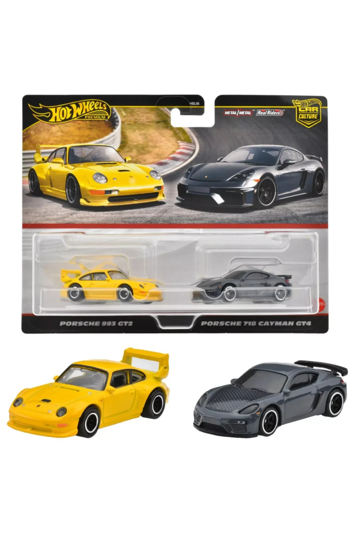 مدل خودرو PREMIUM CAR CULTURE PORSCHE 993 GT2 & 718 CAYMAN GT4 2 تیکه از ترکیه HOT WHEELS