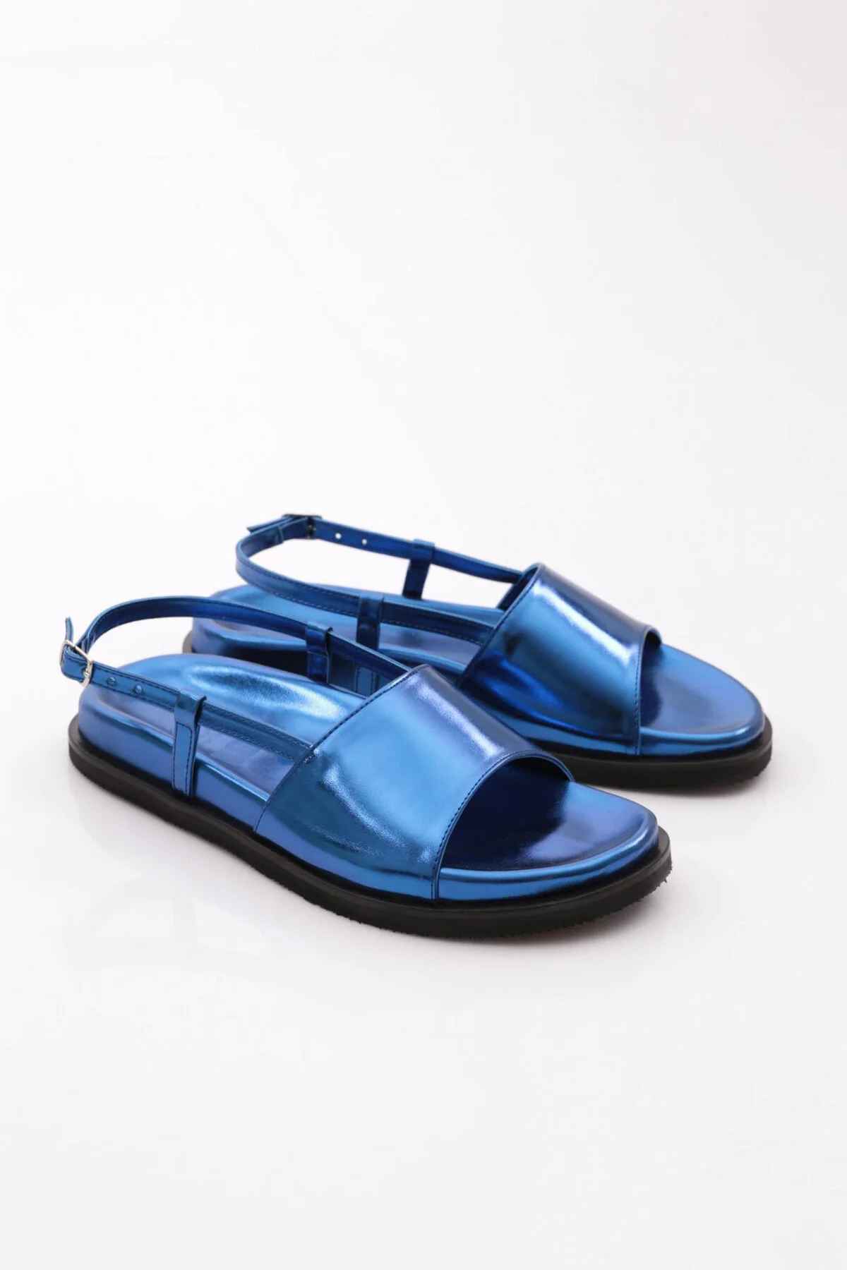 کفش زنانه 3015 صندل باند ضخیم SAX BLUE SINYORA Dgn