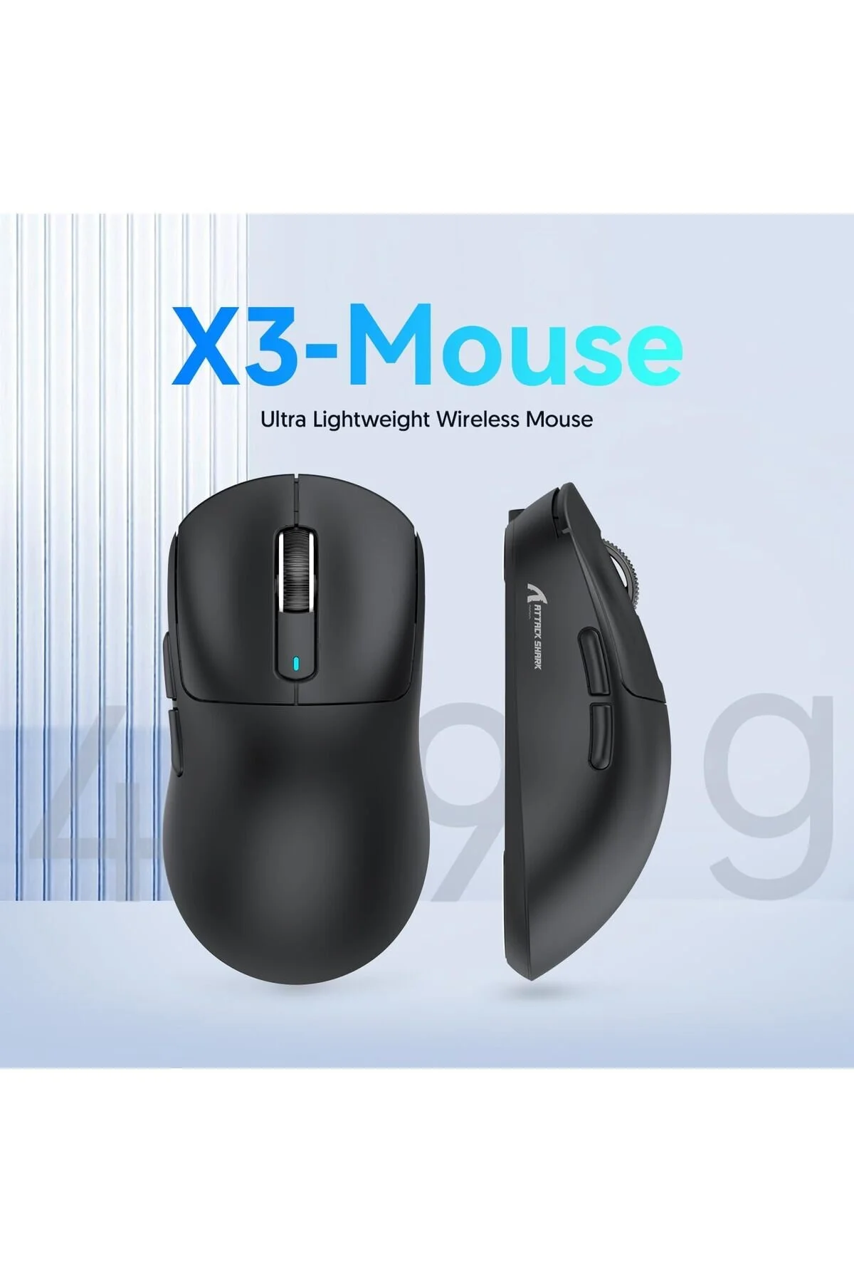 ماوس مخصوص بازی ATTACK SHARK X3 ULTRA BLACK WIRELESS APPLY SUPER LIGHT APPLIED TRI MODE GAMING PLAYER MOUSE Sarftech
