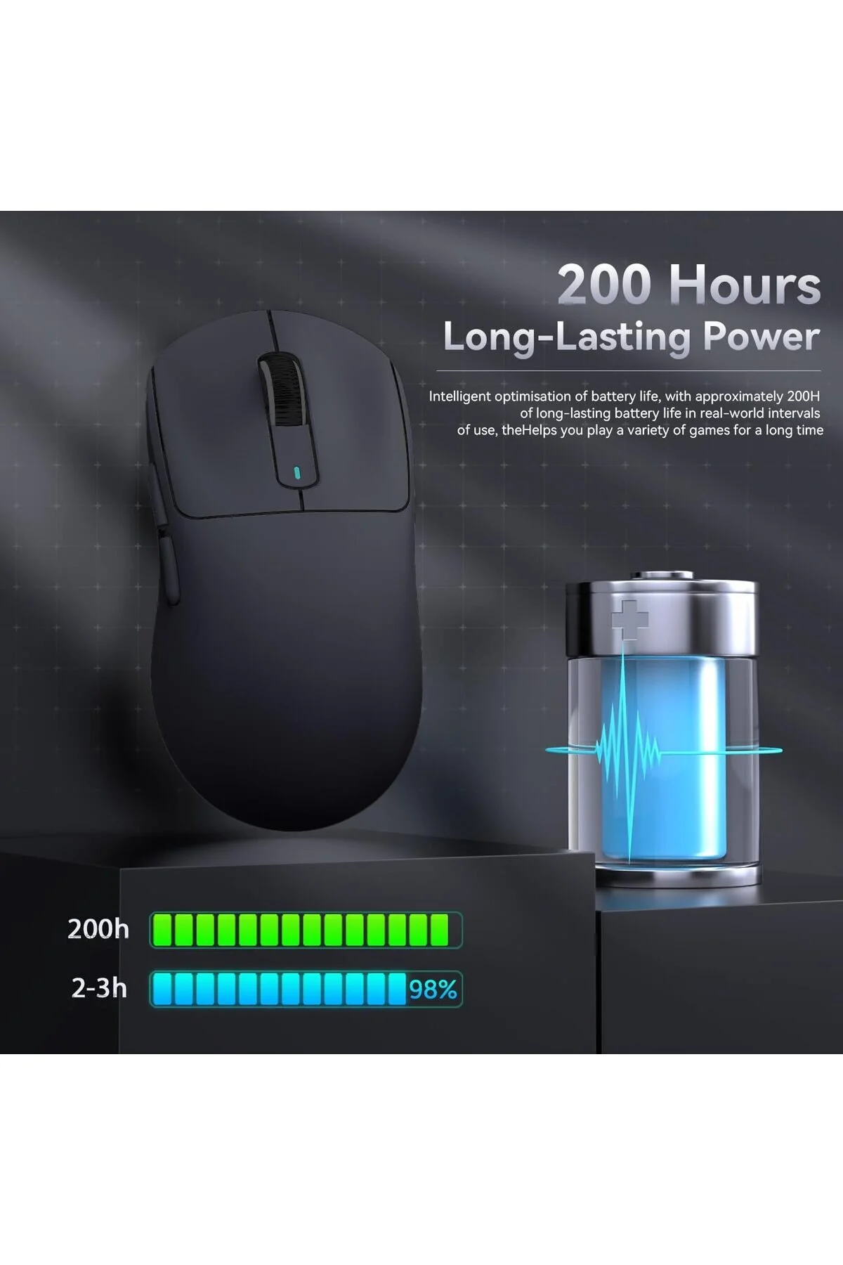 ماوس مخصوص بازی ATTACK SHARK X3 ULTRA BLACK WIRELESS APPLY SUPER LIGHT APPLIED TRI MODE GAMING PLAYER MOUSE Sarftech